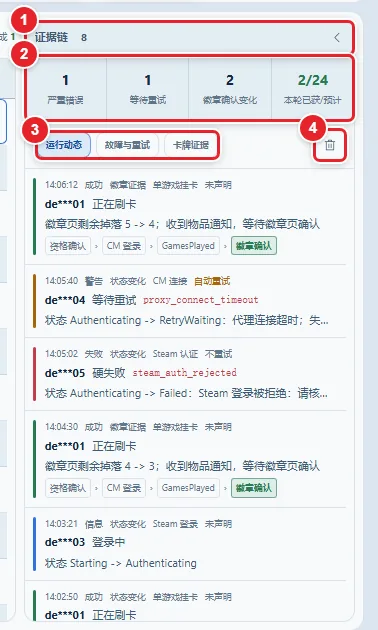 图 6-1 证据链面板