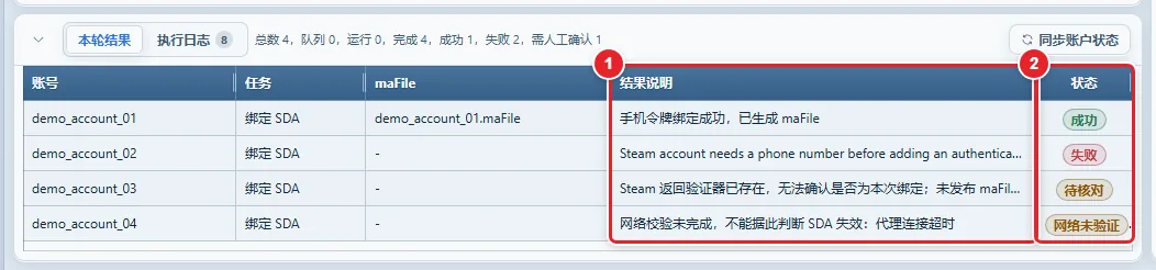 图 10-8 「本轮结果」表